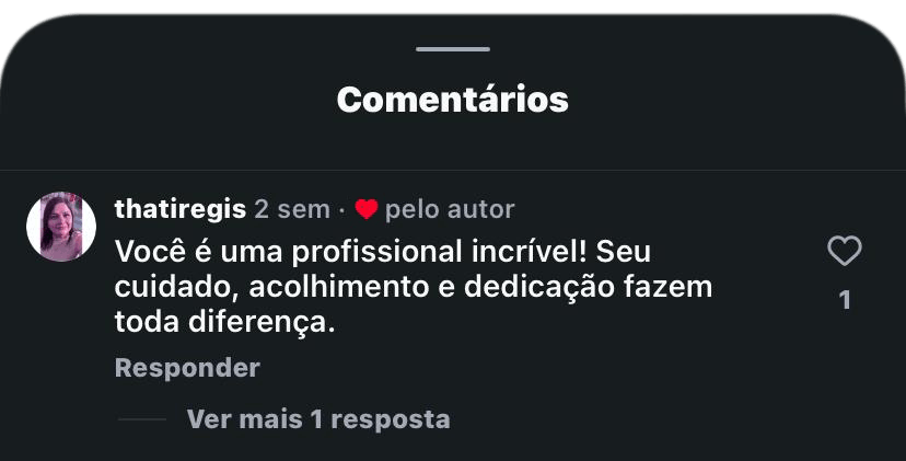 Comentário real do Instagram sobre Talita Estrela