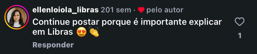 Comentário real do Instagram sobre Talita Estrela