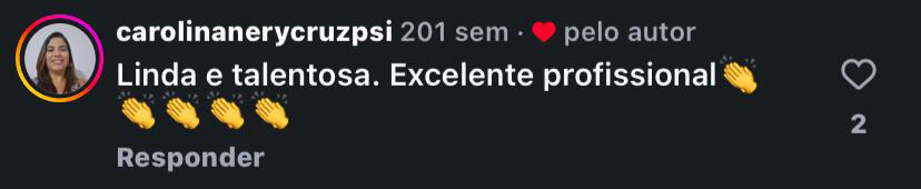 Comentário real do Instagram sobre Talita Estrela