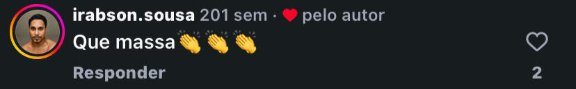 Comentário real do Instagram sobre Talita Estrela