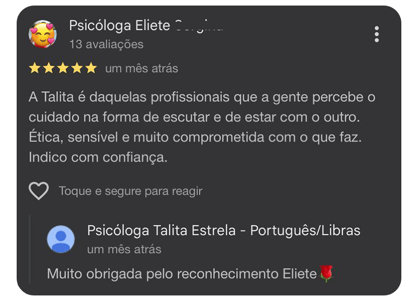 Depoimento real sobre Talita Estrela